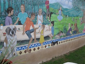Mural outside Los Jalapenos, Alpine, TX. By Kathy Waller.