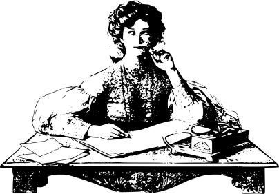 woman-thinking writing